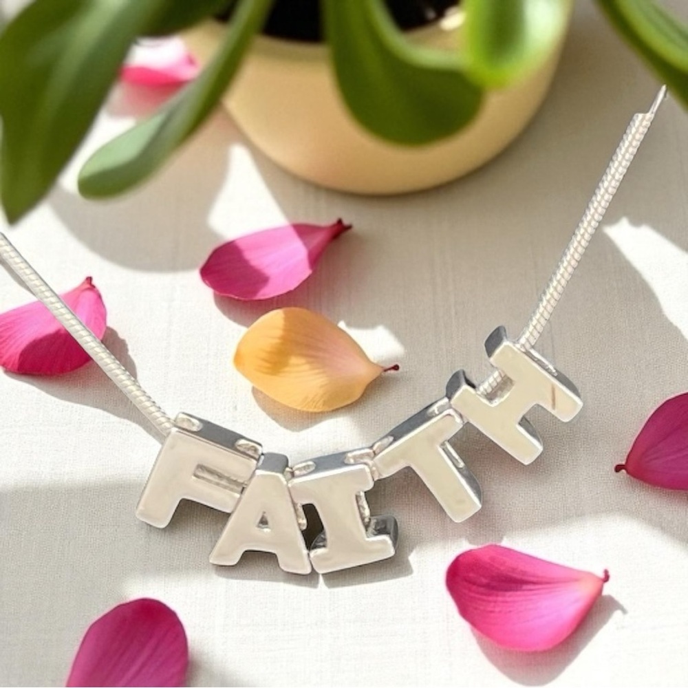 925 Sterling Silver 5 Letter Personalize Mini Charm Necklace w Chain